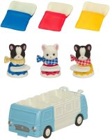 French Bulldog Triplets Camping Style Stroller
