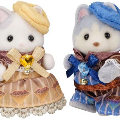 Sylvanian Families X Delrey - Latte Cat & Husky Babies - Diamond Chocolate